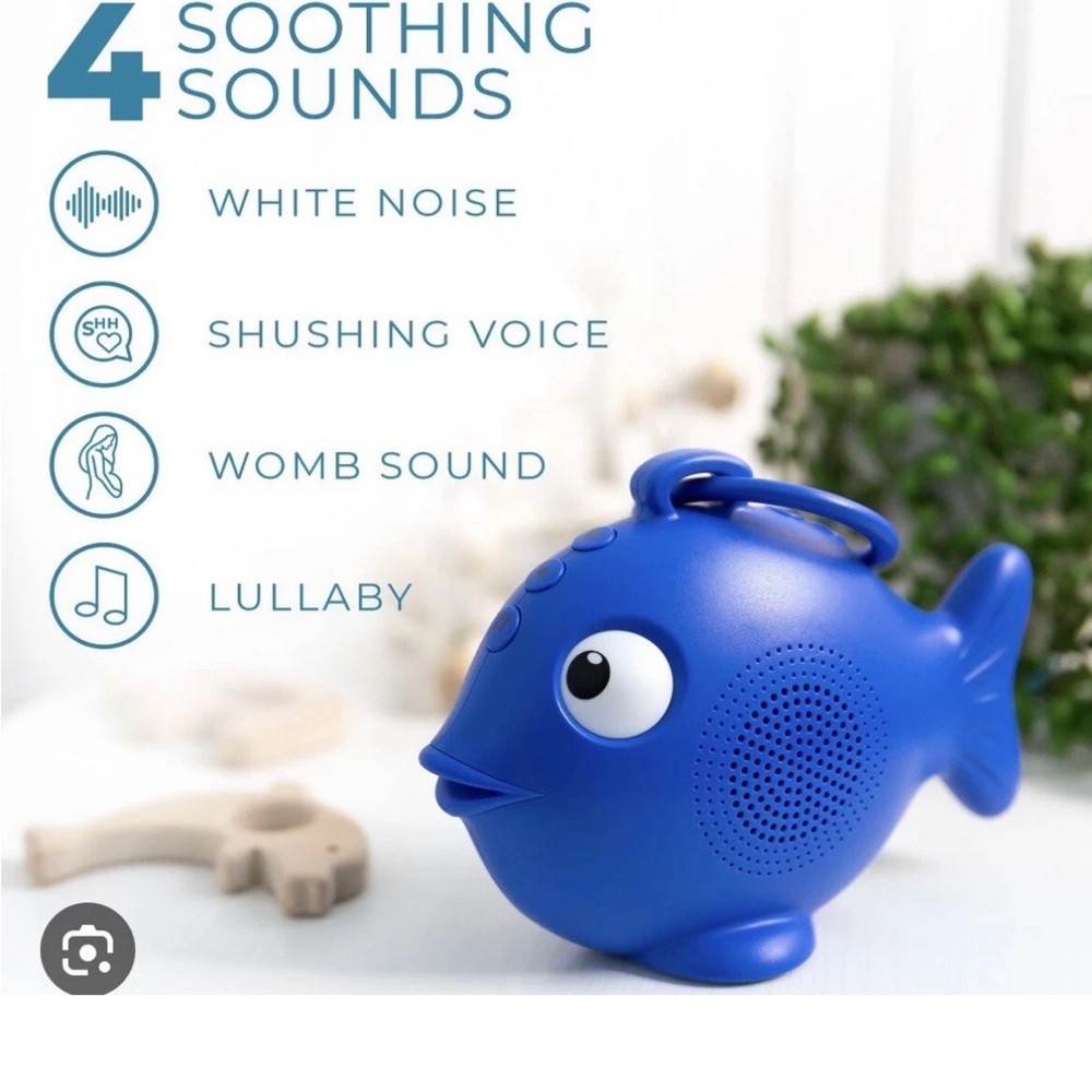 Yogasleep Baby Sea Soother Sound Machine Blue Fish 4  Sounds Lullaby White Noise